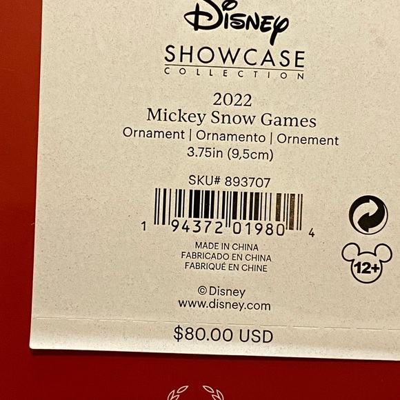 Lenox Disney Mickey Mouse Snow Games 2022 Ornament New in Box / NWT - Picture 4 of 5